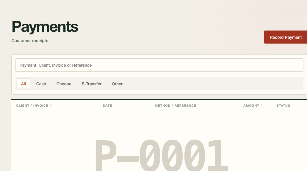 A delivered fire-safety ERP screen, shown empty to protect client records